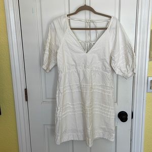 7 for all mankind white dress with open back tie detail